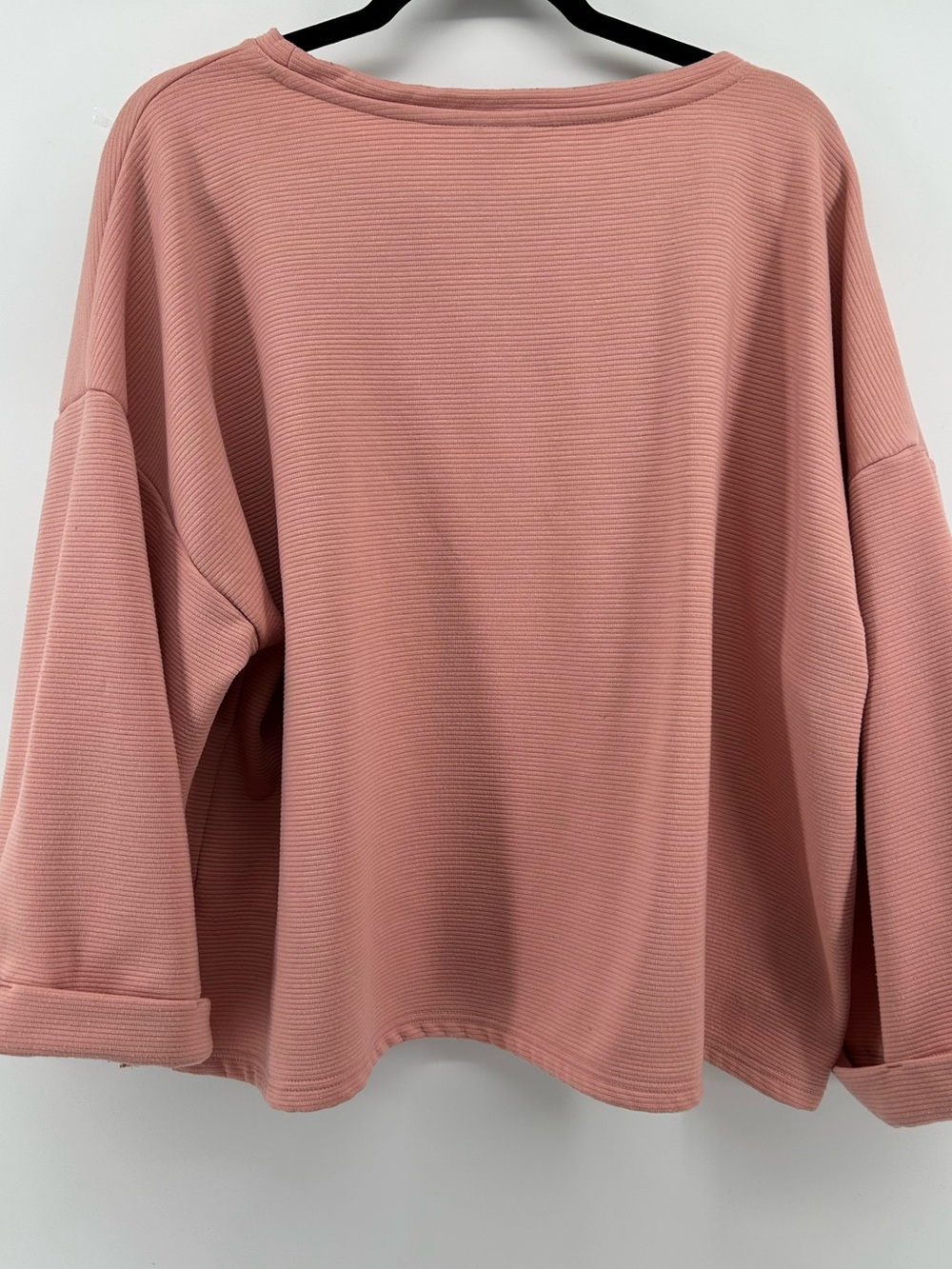 EST 1946 Ribbed Oversized Sweatshirt Material Pullover in Dusty Pink Sz 22/24W - Picture 3 of 7
